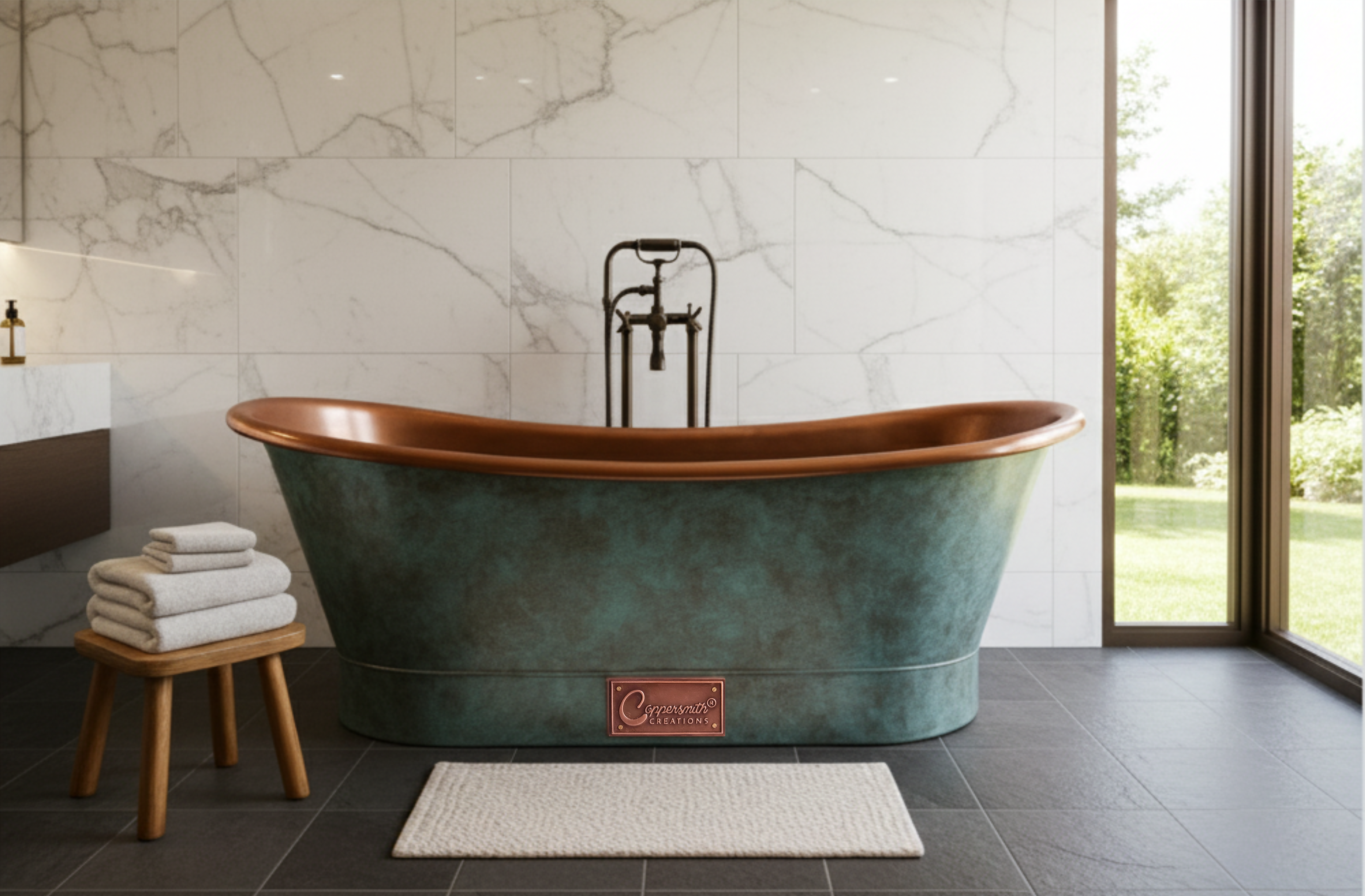 Copper Bathtubs with Patina Finish: A Fusion of Art, Comfort, and Luxury
