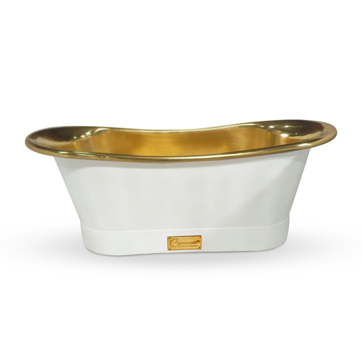 Beyond Expectation: The Unrivaled Sophistication of a Brass & Matte White Bathtub