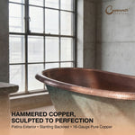 Load image into Gallery viewer, Slanting Base Copper Bathtub Hammered Antique Copper Interior & Patina Exterior Finish