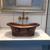 Copper Tub-Style Basin with Ring Handles
