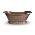 Load image into Gallery viewer, Slanting Base Copper Bathtub Plain Antique Finish