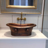 Copper Tub-Style Basin with Ring Handles