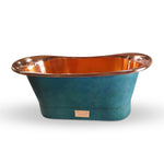 Load image into Gallery viewer, Straight Base Copper Bathtub Polish Copper Inside & Patina Exterior