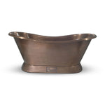 Load image into Gallery viewer, Slanting Base Copper Bathtub Plain Antique Finish