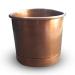 Load image into Gallery viewer, 39-Inch Round Japanese Soaking Style Antique Finish Copper Bathtub