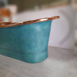 Load image into Gallery viewer, Straight Base Copper Bathtub Polish Copper Inside & Patina Exterior