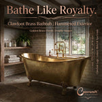 Load image into Gallery viewer, Clawfoot Brass Bathtub Hammered Exterior Full Brass Finish