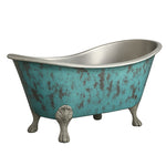 Load image into Gallery viewer, Clawfoot Copper Bathtub Verdigris Patina Exterior & Tin Interior Single Slipper