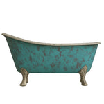 Load image into Gallery viewer, Clawfoot Copper Bathtub Verdigris Patina Exterior & Tin Interior Single Slipper