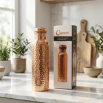 Load image into Gallery viewer, Copper Water Bottle Hammered Polish Finish