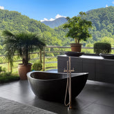 Double Wall Copper Bathtub Charcoal Black Antique – Eclipse Oval Design