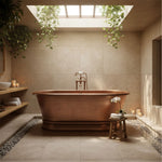 Load image into Gallery viewer, Hammered Antique Finish Pedestal Copper Bathtub