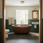 Load image into Gallery viewer, Hammered Clawfoot Copper Double Slipper Tub