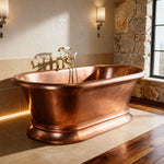 Load image into Gallery viewer, Pedestal Copper Bathtub Antique Copper Interior & Exterior