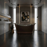 Ribbed Base Smooth Double Slipper Nickel Interior Copper Bathtub