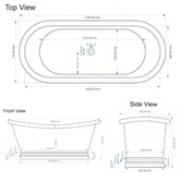 Brass Bathtub Rolled Pipe Top Full Polished Brass Finish
