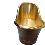 Load image into Gallery viewer, Roll Top Brass Bathtub Polished Interior & Antique Finish exterior