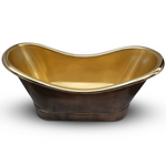 Load image into Gallery viewer, Roll Top Brass Bathtub Polished Interior & Antique Finish exterior