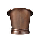 Load image into Gallery viewer, Hammered Copper Single Slipper Tub with Smooth Round Pedestal Base