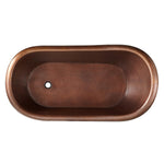 Load image into Gallery viewer, Hammered Copper Single Slipper Tub with Smooth Round Pedestal Base