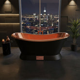 Slanting Base Copper Bathtub Full Black Exterior