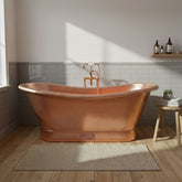 Slanting Base Copper Bathtub Full Shining Copper Finish