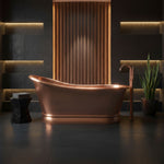 Load image into Gallery viewer, Smooth Single Slipper Pedestal Copper Bathtub