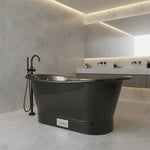 Load image into Gallery viewer, Straight Base Stainless Steel Bathtub Black Exterior Finish