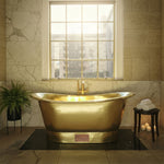 Load image into Gallery viewer, Straight Base Brass Bathtub Full Polished Brass Finish