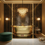 Load image into Gallery viewer, Straight Base Brass Bathtub Full Polished Brass Finish