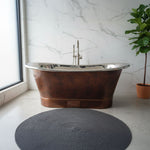 Load image into Gallery viewer, Straight Base Copper Bathtub Nickel Inside & Weathered Antique Finish Copper Outside