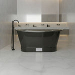 Load image into Gallery viewer, Straight Base Stainless Steel Bathtub Black Exterior Finish