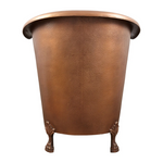 Load image into Gallery viewer, Clawfoot Bathtub Hammered Copper Double-Slipper Soaking Tub 48-inch