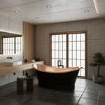 Load image into Gallery viewer, Roll Top Copper Bathtub Inside Polish Copper Outside Black