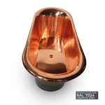 Load image into Gallery viewer, Straight Base Copper Bathtub Polished Copper Interior RAL7024 Graphite grey Exterior