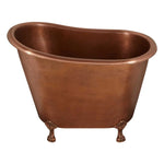Load image into Gallery viewer, Clawfoot Bathtub Hammered Copper Single-Slipper Soaking Tub 49-inch