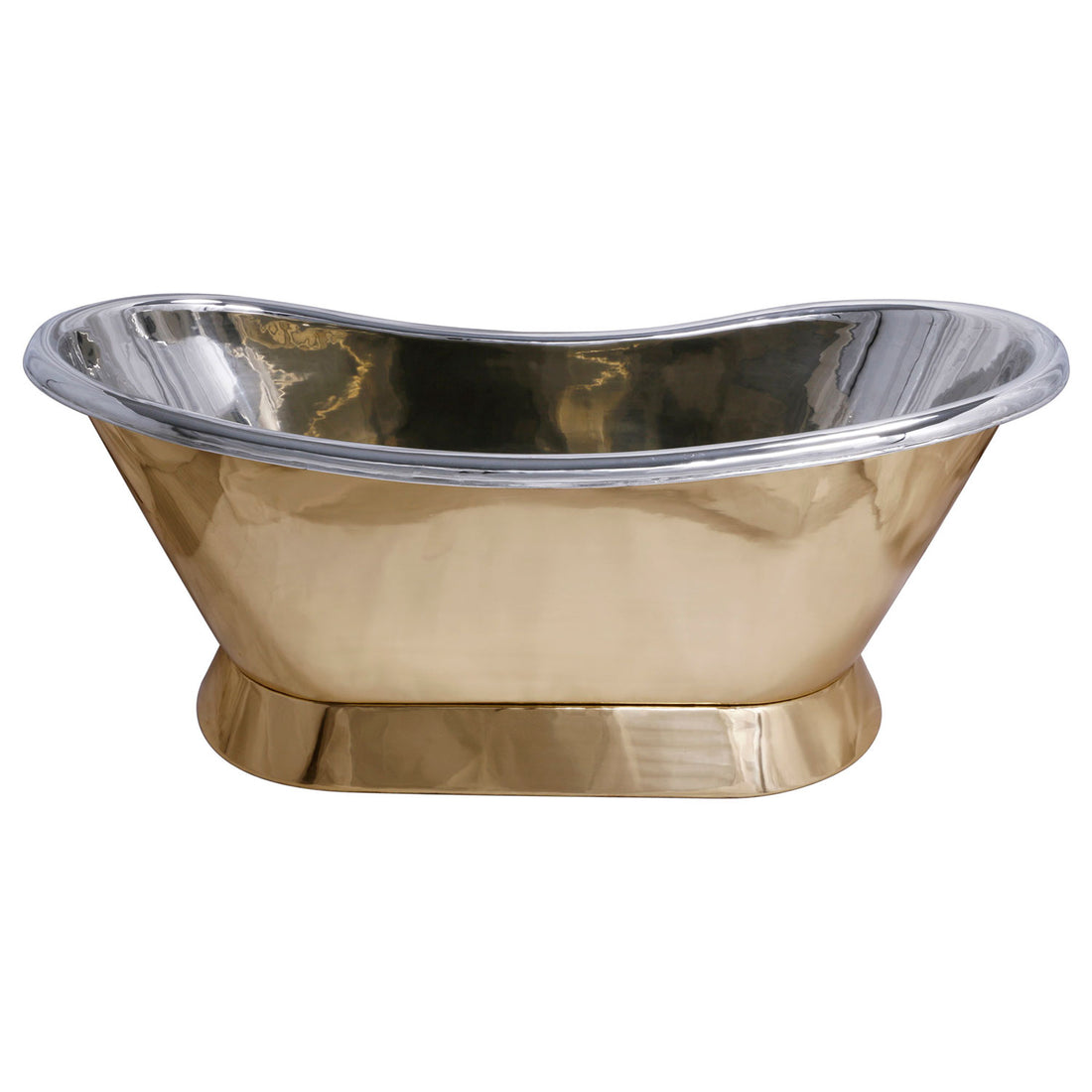 Slanting Base Brass Bathtub Nickel Interior