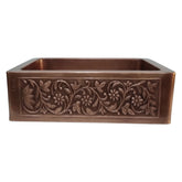 Copper Sink Vine Front Apron 23.50 x 17.50 x 8 inch
