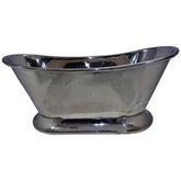 Nickel Finish Curved Pedestal Copper Bathtub - Coppersmith Creations