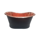 Load image into Gallery viewer, Copper Tub Style Sink Copper Inside & Black Outside Straight Base