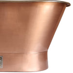 Load image into Gallery viewer, Straight Base Copper Bathtub Brushed Copper Exterior & Polished Nickel Interior