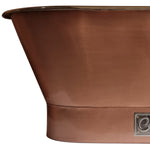 Load image into Gallery viewer, Straight Base Copper Bathtub Brushed Copper Exterior & Polished Nickel Interior
