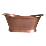 Load image into Gallery viewer, Slanting Base Copper Bathtub Antique Hammered Finish & Roll Top Pipe