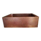 Copper Sink Hammered Front Apron 23.50 x 17.50 x 8 inch