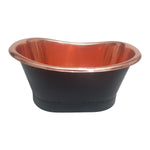 Load image into Gallery viewer, Copper Tub Style Sink Copper Inside & Black Outside Straight Base