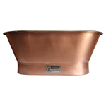 Load image into Gallery viewer, Straight Base Copper Bathtub Brushed Copper Exterior & Polished Nickel Interior