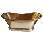 Load image into Gallery viewer, Slanting Base Brass Bathtub Polished Full Brass Finish