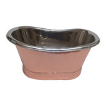 Load image into Gallery viewer, Copper Tub Style Sink Nickel Inside Copper Outside Straight Base
