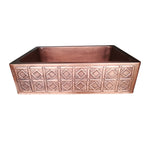 Load image into Gallery viewer, Single Bowl Square Mirror in Box Front Apron Copper Kitchen Sink