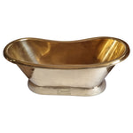 Load image into Gallery viewer, Slanting Base Brass Bathtub Polished Full Brass Finish